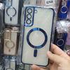 Carcasa para Samsung Galaxy S23, carcasa para Galaxy S22 Ultra con succión magnética y galvanoplastia, compatible con Galaxy S22/S21 y película para lente.