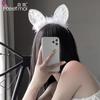Feimu Lencería Sexy Orejas de Conejo Orejas de Gato Orejas Cortas Felpa Encaje Diadema Accesorios Meituan Comida para Llevar Venta al por Mayor Mujeres 7653