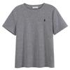 Camiseta Base de Algodón Puro para Mujer de Manga Corta de Verano con Logo de Caballo Bordado Estilo Coreano Dongdaemun Nueva 2026 Ajustada Cuello Redondo
