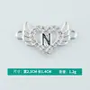 Versión Coreana Sencilla Moderna DIY Aleación Color Duradero Serie Diamante de Punto 26 Letras Alas Blanco Kuv Joyería Pequeña Accesorios DIY