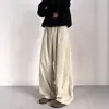 Calça Masculina de Veludo Cotelê Outono e Inverno Espessada com Lã Tendência Tamanho Plus Size Estilo Americano Old Money Solta com Caimento Wide-Leg Calça Casual
