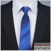 Corbata con cremallera para hombre Vestir Negocios Nudo sin nudos Azul Rayas Fácil de tirar Trabajo Ropa de trabajo Ancho