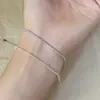 Pulsera Ultrafina Popular de Xiaohongshu Incrustada con Diamantes Plata de Ley S925 Oro de 18 Quilates Brillante Apilable Joyería Exquisita y de Alta Gama