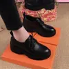 Mocasines populares de suela gruesa para aumentar la altura, nuevo modelo de otoño 2026, con cordones, punta redonda, ligeros, estilo británico, corte profundo, casuales, para mujer