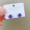Pendientes Populares de Zirconia Transfronterizos, Zirconia Redonda Grande para Mujer, Sencillos y de Moda, Pendientes Versátiles de Gama Alta para el Día a Día, Tendencia, Venta al por Mayor