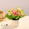 Manzanilla Pastoral Bonsái Pequeño Flor Creativa Flor de Simulación Decoración para el Hogar Estudio Decoración Planta Verde Artificial Planta en Maceta de Simulación