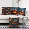Funda de Cojín Decorativa para Sofá de Sala de Estar en Casa para Vacaciones, Super Suave, de Lino y Piel de Durazno, Nueva para Halloween, Transfronteriza