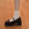 Novos Sapatos Estilo Laço para Combinar com Saias, Fofos Sapatos Plataforma Estilo Japonês para Mulheres, Sapatos Loafer de Couro Doce Estilo Britânico para Primavera