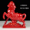Adornos de Caballo Rojo de Cerámica Par de Reclutamiento Mascota Beicai Inauguración Casa Nueva Sala de Estar Oficina Hogar Adornos