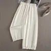 Pantalones Casuales Frescos de Seda de Hielo para Mujer, Verano, Cintura Alta, Corte Holgado, Adelgazantes, Antiarrugas, Estilo Jogger, Pantalones Harem Cortos