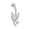 AliExpress eBay Amazon explosiones acero inoxidable clavo de ombligo con circonita anillo de ombligo joyería para piercing corporal