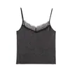 Comercio Exterior Transfronterizo Ropa de Mujer Novedades Primavera 2026 Estilo Europeo y Americano de Moda Versátil Camisola Patchwork de Encaje Camiseta Base