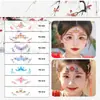 Pegatinas de Cejas Estilo Chino para Niños, Pegatinas de Tatuaje de Brillo para la Frente Estilo Antiguo con Patrón de Flores de la Dinastía Han, Maquillaje para el Rabillo del Ojo, Impermeables, a Prueba de Sudor y de Larga Duración