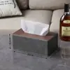 Los fabricantes de cajas de pañuelos pueden personalizar cajas de pañuelos de cuero modernas y sencillas para oficinas y hoteles, cajas de servilletas de lujo ligero