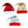 Nuevo gorro navideño de malla con estampado de nube de la suerte, gorro de Papá Noel con borde de franela y decoración navideña.