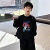 Camiseta de manga larga de algodón puro para niños, para primavera y otoño, camiseta interior para niños, top elegante con estampado de dibujos animados para niños mayores
