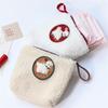 Porta-moedas Estilo Ins Fofo Mini Ursinho Veludo Patch Bordado Chave Batom Armazenamento Bolsa Pequena Feminina de Luxo Pelúcia