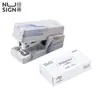 Minigrapadora Delinius NS083C (1 grapadora 1 caja de clavos) Máquina encuadernadora de oficina antideslizante de TPE