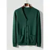 Cárdigan de Punto para Hombre de Comercio Exterior Negocios de Alta Gama Casual Cuello en V Color Sólido Suéter para Hombre Simple de Primavera y Otoño Ropa para Hombre