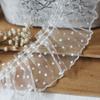 Acessórios de renda chiffon punho de saia borda do decote acabamento decorativo tecido de renda plissada DIY feito à mão