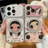 Funda para teléfono con soporte de expresión Xiaoyu para iPhone 16 Pro Max Funda para teléfono Apple 17 Funda de cambio instantáneo galvanizada