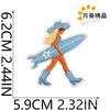 Patches Bordados para Costurar Tema Azul Patch de Menina Surfer Onda do Mar Caranguejo Eremita Etiqueta Bordada em Computador Distintivo de Concha