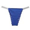 Ropa interior sexy transfronteriza para mujer, encaje hueco, calzones de cintura baja, color sólido, tanga de cinta plateada de alta elasticidad para mujer 6830