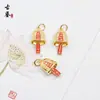 Novo Pingente Tradicional de Esmalte Cinco Deuses da Fortuna para Pulseira DIY Charme Pingente Acessórios de Joias de Cobre