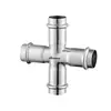 Acero Inoxidable 304 Conector de Tubería de Agua de Cuatro Vías Cruz de Cuatro Vías Tridimensional Conector de Cuatro Vías de Diámetro Igual