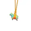 Tienda de Oro Mismo Estilo Colgante Antiguo de Esmalte Dorado Flor de Durazno con Diseño de Caballo, Nuevo Estilo Chino Colgante de Caballo del Zodiaco
