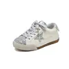 Sapatos Infantis Koji Fashion Lantejoula Primavera e Outono para Crianças de 3-6-12 Anos, Tênis Estrela para Meninas, Sapatos Brancos para Meninos