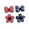 Tela de Cuadros Flor de Cinco Pétalos Hecha a Mano Lazo Relleno de Algodón Accesorios para el Cabello DIY, Decoraciones para Zapatos y Sombreros, Materiales y Accesorios para Decoración de Fundas de Teléfono