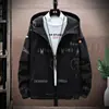 Chaqueta con capucha estampada de moda para hombre talla grande, abrigo deportivo cortavientos extragrande para primavera y otoño, top ligero
