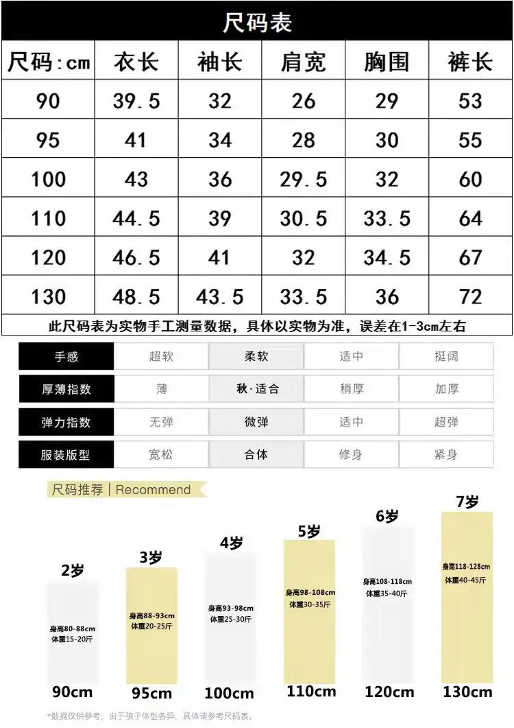 家居服尺寸表  正确