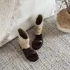 Sandalias de Moda Verano para Mujer 2026 Estilo Nuevo Sandalias de Tira de Dedo hasta Media Pantorrilla Botines Fruncidos Retro para Mujer Zapatos Versátiles de Una Sola Tira para Mujer