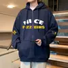 Sudadera cárdigan para hombre, nueva colección otoño/invierno 2026, estilo casual americano, chaqueta con capucha y estampado de letras, top oversized de moda