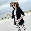 Blazer de Linho para Mulheres 2026 Primavera e Verão Novo Estilo Estilo Britânico Casual Algodão e Linho Terno Roupa de Proteção Solar para Mulheres