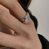 Anel de amor com design de nicho totalmente cravejado com diamantes ultrafinos empilhados, anel de moda feminina com personalidade, estilo frio simples, novo