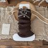 Calcetines de Otoño/Invierno para Mujer con Lazo a Cuadros Lolita Y2K Versátiles Calentadores de Pantorrilla Adelgazantes Calentadores de Piernas
