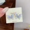 Colección de pendientes de mariposa azul hielo, frescos y etéreos, pendientes para chica delicada, de cristal transparente tipo hada, perla, nicho