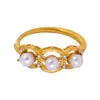 Anillo de Zirconia y Perla de Lujo Ligero con un Diseño Sencillo y Elegante, Exquisita Joyería de Anillo Abierto Ajustable para Mujer