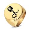 Anel de Cobra Zodiacal Redondo 22mm Europeu e Americano Transfronteiriço com Gravação a Laser Anel de Moda Novo Estilo Venda Quente no Atacado