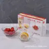 Ins juego de 3 cuencos de vidrio resistente al calor para ensalada 350ml transparente para el hogar cuenco para frutas cuenco de diamante juego de seis piezas