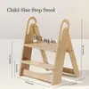 Banqueta de Banheiro Infantil, Banqueta Infantil para Lavar as Mãos, Torre de Aprendizagem Montessori em Madeira Maciça, Banqueta de Lavar e Apoio para os Pés para Crianças Pequenas, Escadinha de Madeira