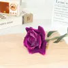 Rosa Redonda Espinhosa de Cabeça Única, Rosa Coroa, Material de Rosa Enrolada para Decoração de Casamento, Flor Artificial para Paisagismo de Loja