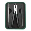 Conjunto de Alicates de Unha Super Afiados de 3 Peças - Inclui Limpador de Unha Encravada e Lixa de Vidro Nano - Opções de Cabo Preto e Verde Escuro com Estojo