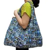 Bolsa Ecológica Coleccionable Bolsa de Compras Plegable Portátil Dibujos Animados Tela Oxford 210D Bolso de Mano Portátil Estilo Japonés con Gran Capacidad