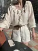 Tallas actualizadas disponibles: Chic coreano otoño nuevo cuello de encaje dulce versátil top de camisa para mujer 17882