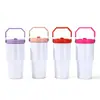 Taza de hielo minimalista transfronteriza de sublimación de 20 oz, taza portátil para coche para exteriores con pajita antibacteriana y asa, taza aislada