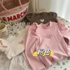 Body de Veludo Camiseta Básica de Manga Voadora Pequena Primavera e Outono Nova Meninas Gola Média Adorável Top de Manga Comprida Versátil Doce t